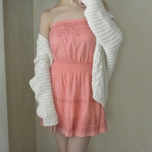 Hollister Embroidered Strapless Dress